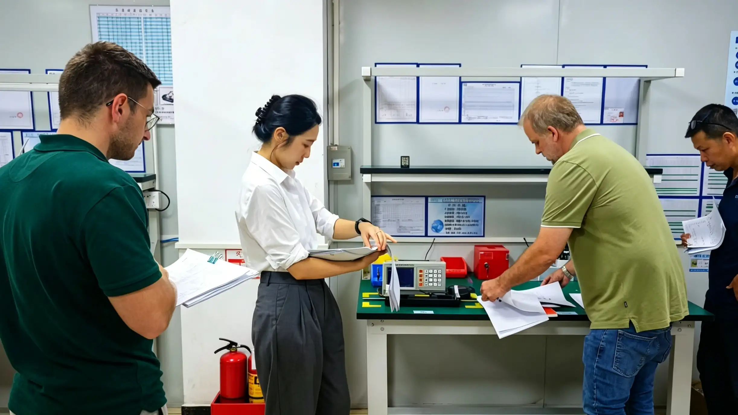 Quality laboratory inspection during BMW VDA 6.3 audit at Sinbo Precision